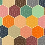 Abstract Hex Hexagon Grid Pattern Honeycomb Play Mat (Square) Front