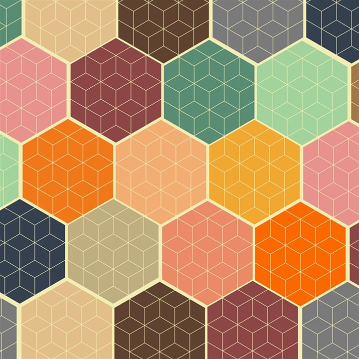 Abstract Hex Hexagon Grid Pattern Honeycomb Play Mat (Square)