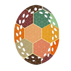 Abstract Hex Hexagon Grid Pattern Honeycomb Ornament (oval Filigree)