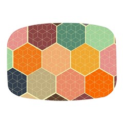 Abstract Hex Hexagon Grid Pattern Honeycomb Mini Square Pill Box by Proyonanggan