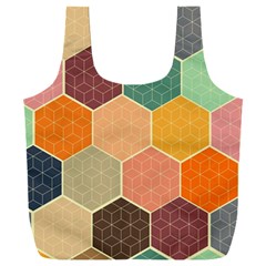 Abstract Hex Hexagon Grid Pattern Honeycomb Full Print Recycle Bag (xxl) by Proyonanggan