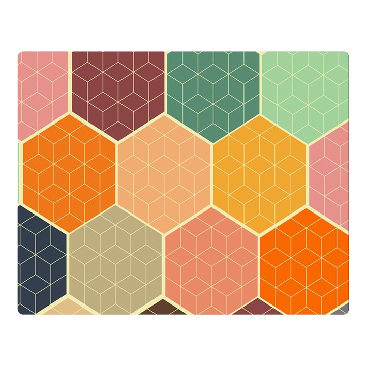 Abstract Hex Hexagon Grid Pattern Honeycomb Premium Plush Fleece Blanket (Large)