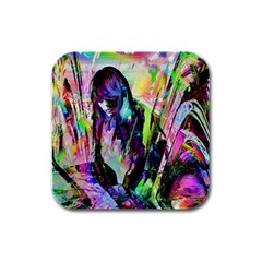 In Orbit Prismatic Rubber Square Coaster (4 Pack) by MRNStudios