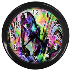 In Orbit Prismatic Wall Clock (black) by MRNStudios