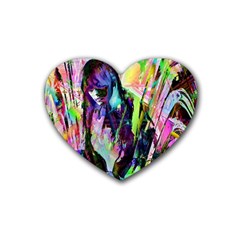 In Orbit Prismatic Rubber Heart Coaster (4 Pack) by MRNStudios