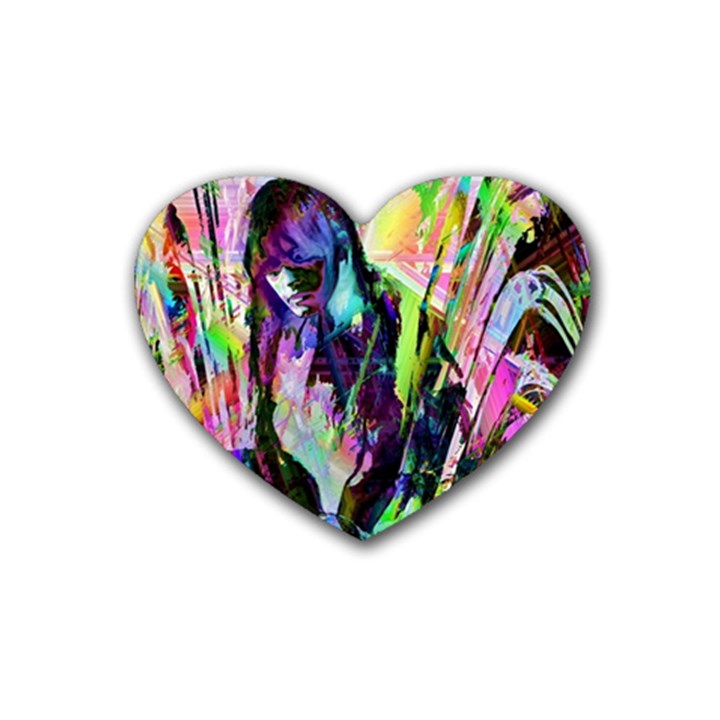 In Orbit Prismatic Rubber Heart Coaster (4 pack)