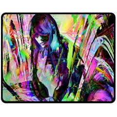 In Orbit Prismatic Two Sides Fleece Blanket (medium) by MRNStudios