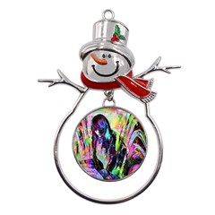 In Orbit Prismatic Metal Snowman Ornament by MRNStudios