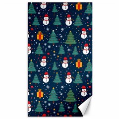 Snow Snowman Tree Christmas Tree Canvas 40  X 72  by Ravend