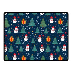 Snow Snowman Tree Christmas Tree Fleece Blanket (small) by Ravend