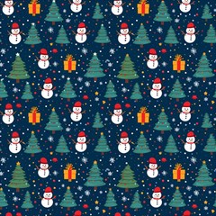 Snow Snowman Tree Christmas Tree Play Mat (rectangle) by Ravend