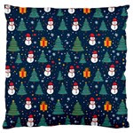 Snow Snowman Tree Christmas Tree Standard Premium Plush Fleece Cushion Case (Two Sides) Front