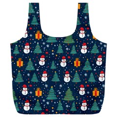 Snow Snowman Tree Christmas Tree Full Print Recycle Bag (xxxl)