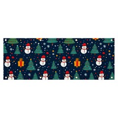 Snow Snowman Tree Christmas Tree Banner And Sign 8  X 3  by Ravend