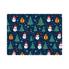 Snow Snowman Tree Christmas Tree Premium Plush Fleece Blanket (mini) by Ravend