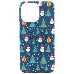 Snow Snowman Tree Christmas Tree Iphone 15 Pro Max Black Uv Print Pc Hardshell Case by Ravend