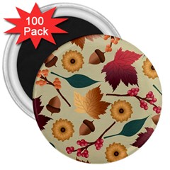 Autumn Leaves Colours Season 3  Magnets (100 Pack) by Ravend