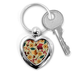 Autumn Leaves Colours Season Key Chain (heart) by Ravend