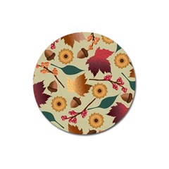 Autumn Leaves Colours Season Magnet 3  (round) by Ravend