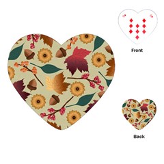 Autumn Leaves Colours Season Playing Cards Single Design (heart)