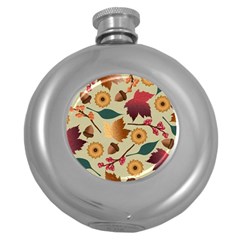 Autumn Leaves Colours Season Round Hip Flask (5 Oz) by Ravend