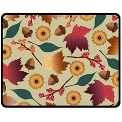 Autumn Leaves Colours Season Fleece Blanket (medium) by Ravend