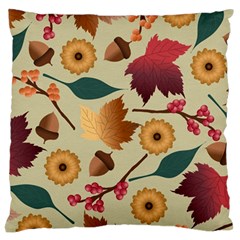 Autumn Leaves Colours Season Large Cushion Case (one Side) by Ravend