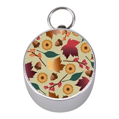 Autumn Leaves Colours Season Mini Silver Compasses by Ravend