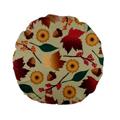 Autumn Leaves Colours Season Standard 15  Premium Flano Round Cushions by Ravend