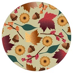 Autumn Leaves Colours Season Round Trivet by Ravend