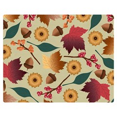 Autumn Leaves Colours Season Premium Plush Fleece Blanket (medium) by Ravend