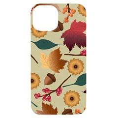 Autumn Leaves Colours Season Iphone 14 Black Uv Print Case by Ravend