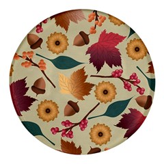 Autumn Leaves Colours Season Round Glass Fridge Magnet (4 Pack) by Ravend