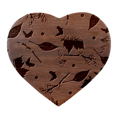 Autumn Leaves Colours Season Heart Wood Jewelry Box by Ravend