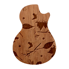 Autumn Leaves Colours Season Guitar Shape Wood Guitar Pick Holder Case And Picks Set by Ravend