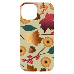 Autumn Leaves Colours Season Iphone 15 Plus Black Uv Print Pc Hardshell Case by Ravend