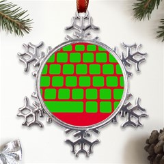 Keyboard Keys Computer Input Pc Metal Large Snowflake Ornament by Ravend