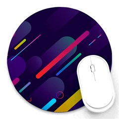 Colorful Abstract Background Round Mousepad by Ravend