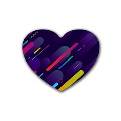 Colorful Abstract Background Rubber Coaster (heart) by Ravend