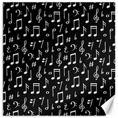 Chalk Music Notes Signs Seamless Pattern Canvas 12  X 12  by Ravend