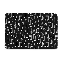 Chalk Music Notes Signs Seamless Pattern Small Doormat by Ravend