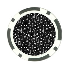 Chalk Music Notes Signs Seamless Pattern Poker Chip Card Guard by Ravend