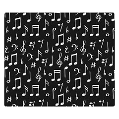 Chalk Music Notes Signs Seamless Pattern Two Sides Premium Plush Fleece Blanket (kids Size) by Ravend