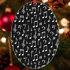 Chalk Music Notes Signs Seamless Pattern Uv Print Acrylic Ornament Oval by Ravend