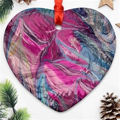 Fuchsia Waves Ornament (heart)