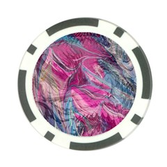 Fuchsia Waves Poker Chip Card Guard by kaleidomarblingart