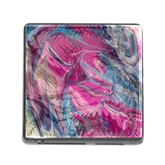 Fuchsia Waves Memory Card Reader (square 5 Slot) by kaleidomarblingart