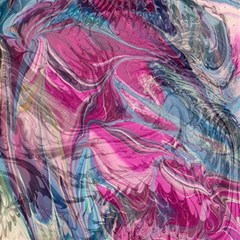 Fuchsia Waves Play Mat (square) by kaleidomarblingart