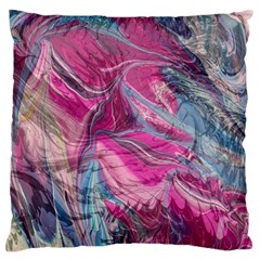 Fuchsia Waves Large Cushion Case (one Side) by kaleidomarblingart