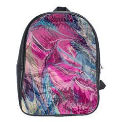 Fuchsia Waves School Bag (xl) by kaleidomarblingart